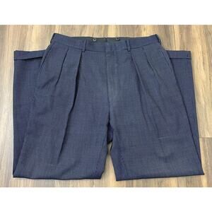 VTG Polo Ralph Lauren birdseye graphic pleated cuffed wool blend dress pants 37